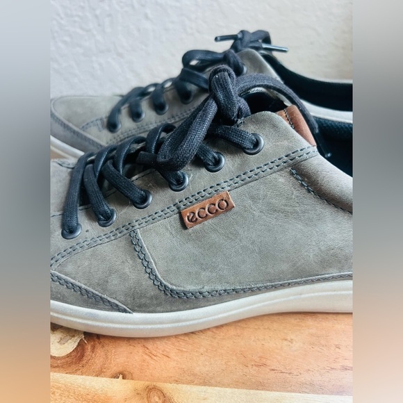 ECCO Men's Soft Lace 7 Long Sneakers wild Pigeon color - Picture 9 of 11